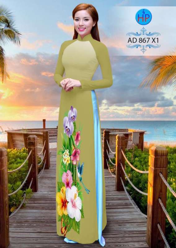 Vải áo dài hoa 3D Vải áo dài hoa 3D