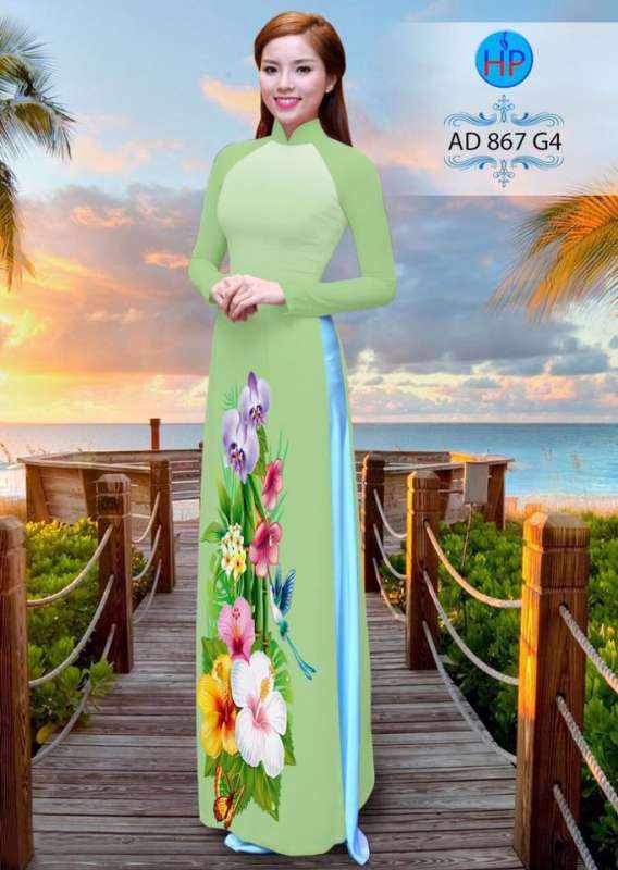Vải áo dài hoa 3D Vải áo dài hoa 3D