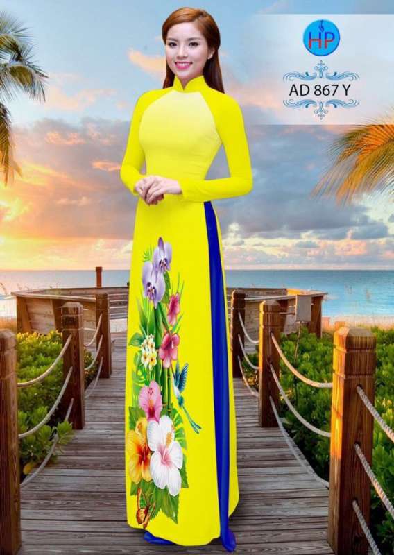 Vải áo dài hoa 3D Vải áo dài hoa 3D