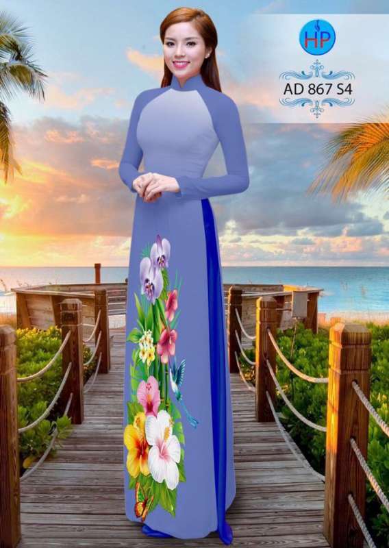 Vải áo dài hoa 3D Vải áo dài hoa 3D