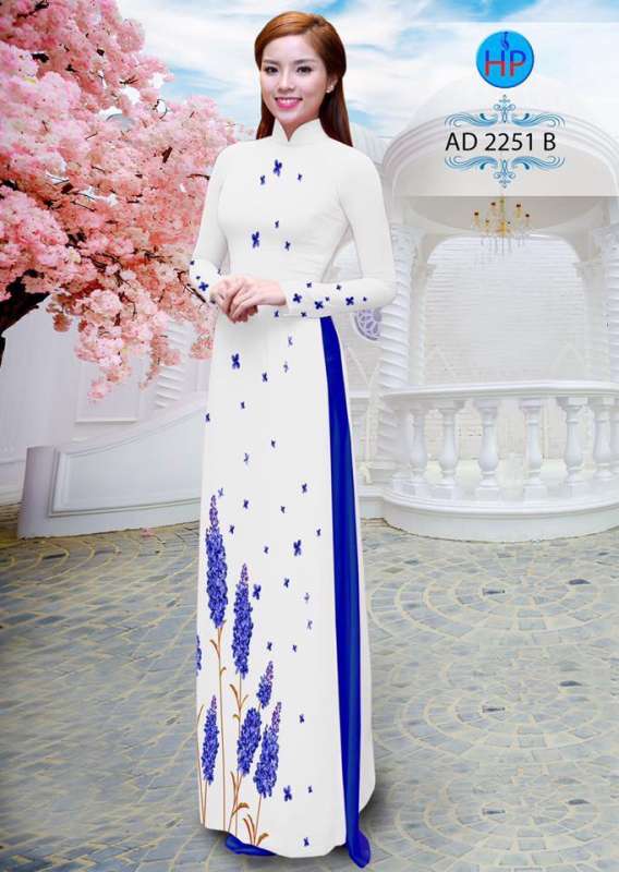 Vải áo dài hoa tà dưới