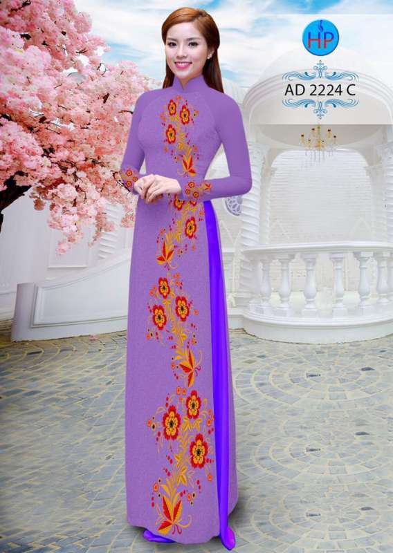 Vải áo dài hoa nhỏ chạy dọc Vải áo dài hoa nhỏ chạy dọc