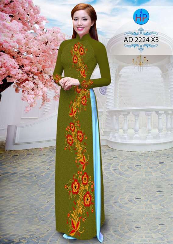 Vải áo dài hoa nhỏ chạy dọc Vải áo dài hoa nhỏ chạy dọc