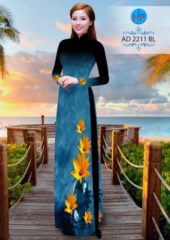 Vải áo dài hoa 3D