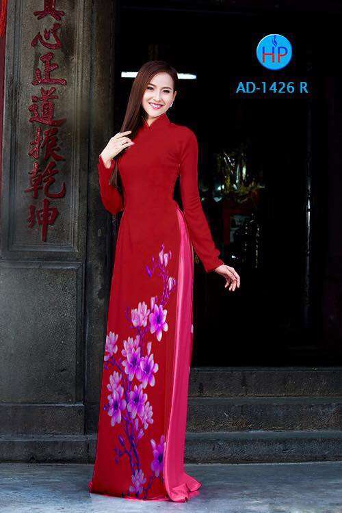 Vải áo dài cành hoa Sứ