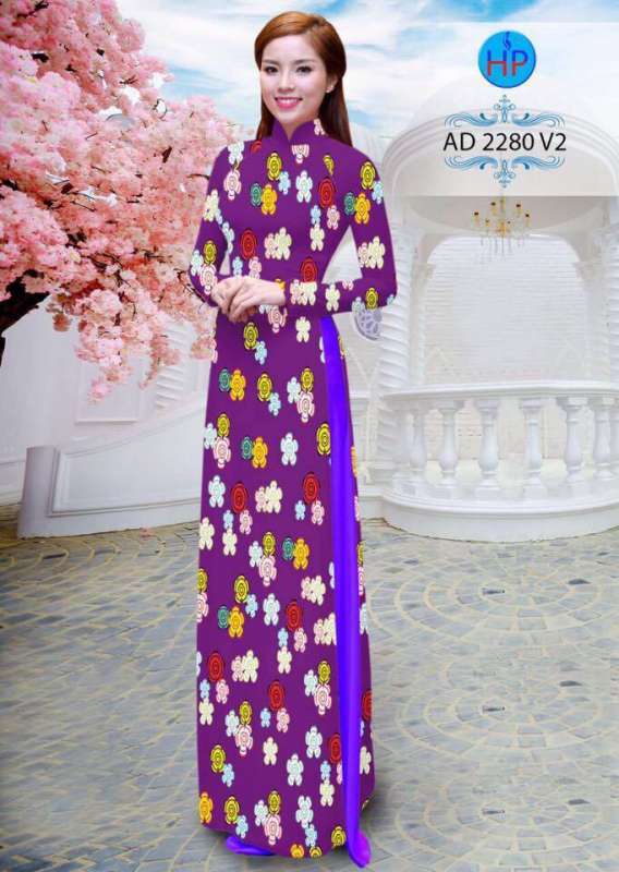 Vải áo dài hoa nhỏ toàn thân