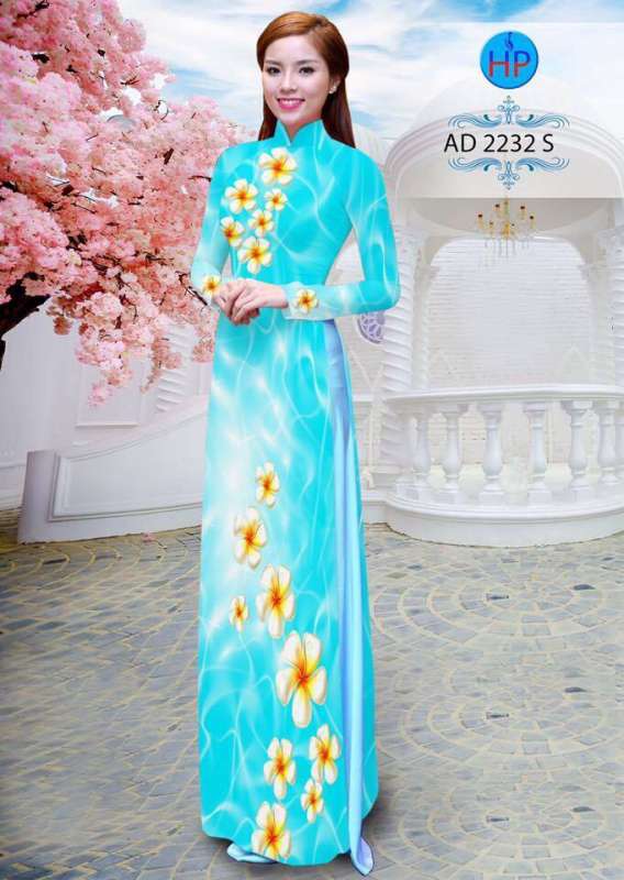 Vải áo dài hoa dọc toàn thân
