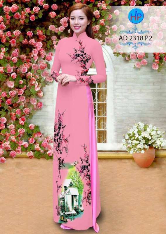 Vải áo dài hoa cảnh