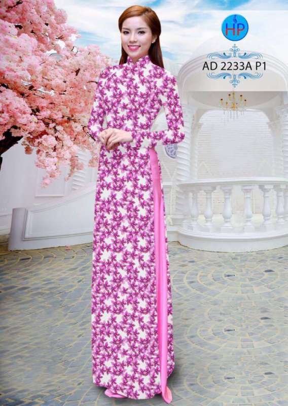 Vải áo dài hoa nhí
