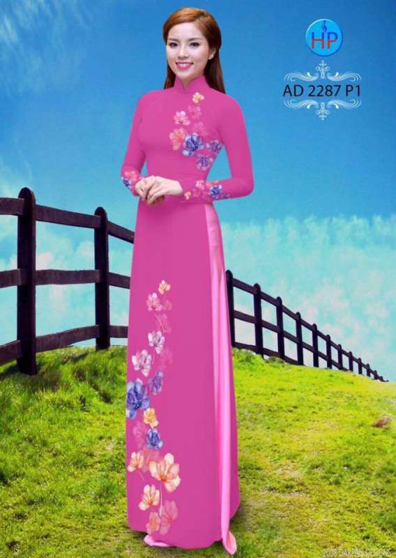 Vải áo dài hoa nhỏ