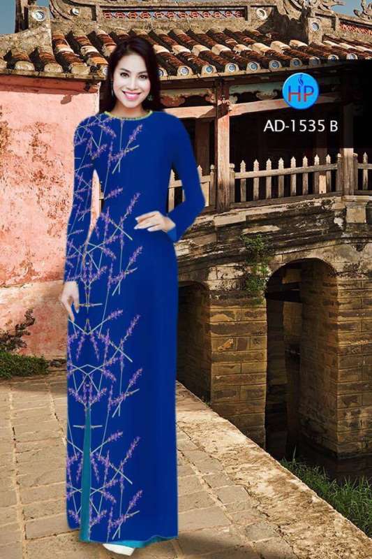 Vải áo dài hoa cỏ