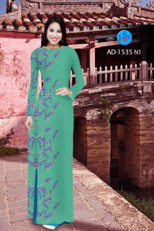Vải áo dài hoa cỏ