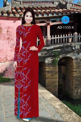 Vải áo dài hoa cỏ-DT 2021