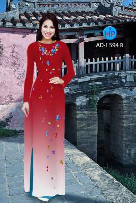 Vải áo dài hoa nhỏ chạy dọc-DT 2039