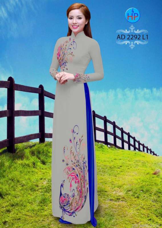 Vải áo dài chim Công