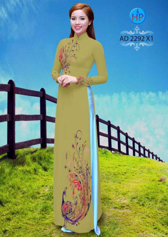 Vải áo dài chim Công