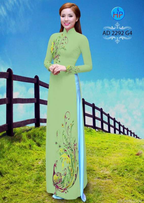 Vải áo dài chim Công