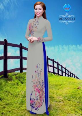 Vải áo dài chim Công-DT 2041