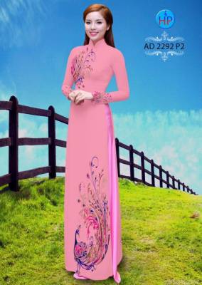 Vải áo dài chim Công-DT 2041