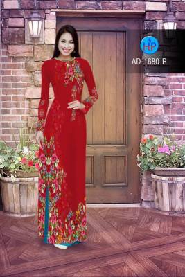 Vải áo dài cành hoa-DT 2042