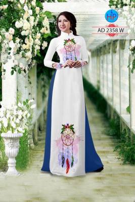 Vải áo dài vòng hoa trên dưới-DT 2045