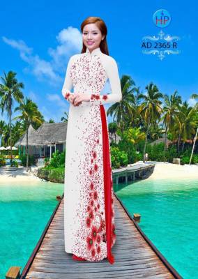 Vải áo dài hoa nhỏ chạy dọc-DT 2046