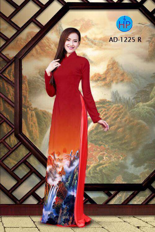 Vải áo dài mây và núi