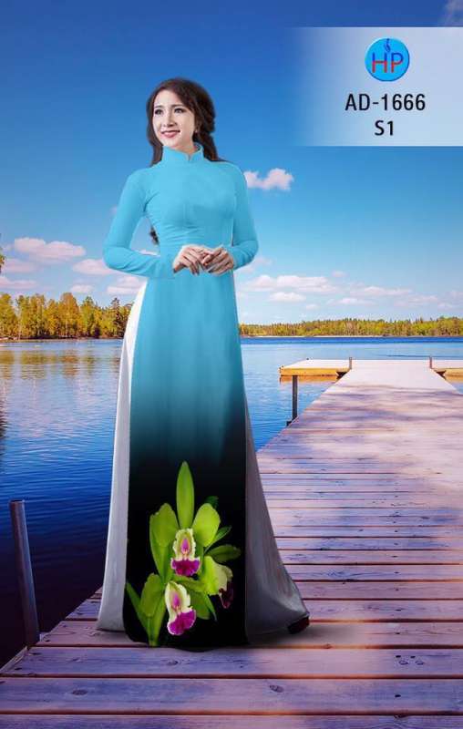 Vải áo dài hoa tà dưới