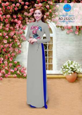 Vải áo dài hoa trên-DT 2059