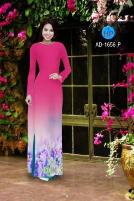Vải áo dài hoa tà dưới-DT 2062