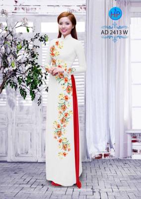 Vải áo dài hoa chạy dọc-DT 2120