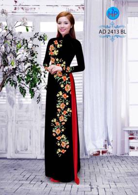 Vải áo dài hoa chạy dọc-DT 2120