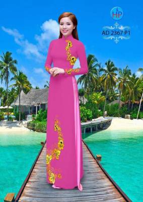 Vải áo dài hoa dây trên dưới-DT 2122
