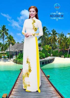 Vải áo dài hoa dây trên dưới-DT 2122