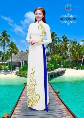 Vải áo dài họa tiết tròn-DT 2129