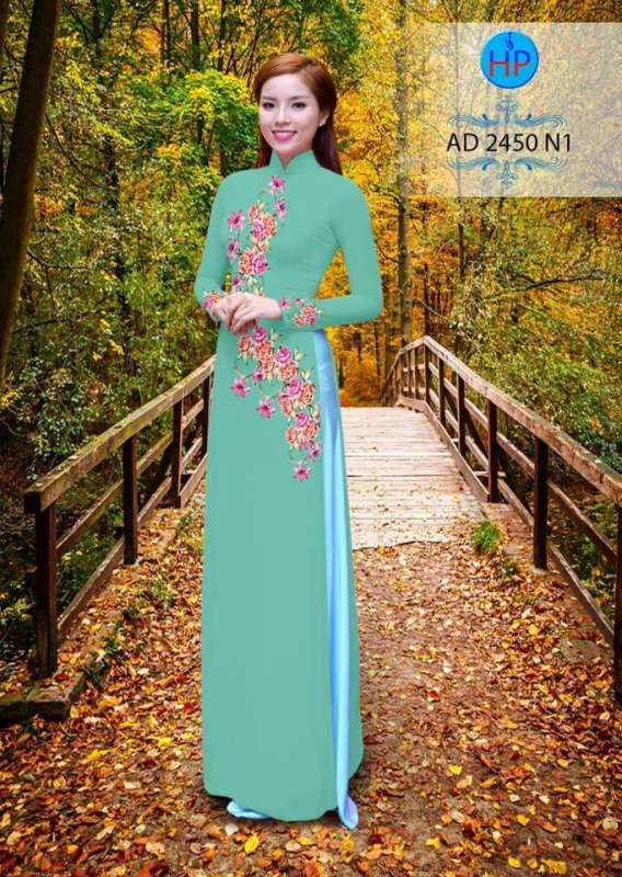 Vải áo dài hoa rơi