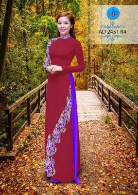 Vải áo dài hoa xéo-DT 2136