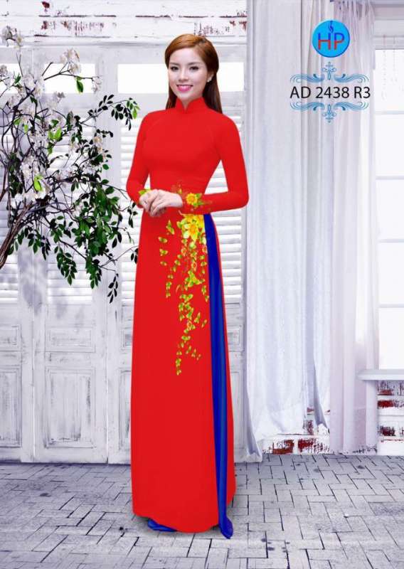 Vải áo dài hoa ngang hông