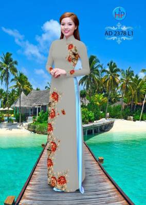 Vải áo dài hoa Hồng-DT 2140
