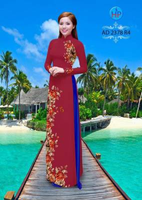 Vải áo dài hoa Hồng-DT 2140