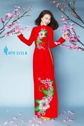 Vải áo dài hoa trên dưới