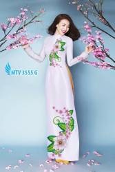 Vải áo dài hoa trên dưới