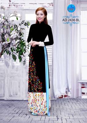 Vải áo dài hoa tà dưới-DT 2165