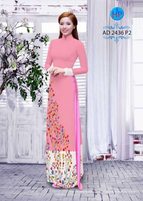 Vải áo dài hoa tà dưới-DT 2165