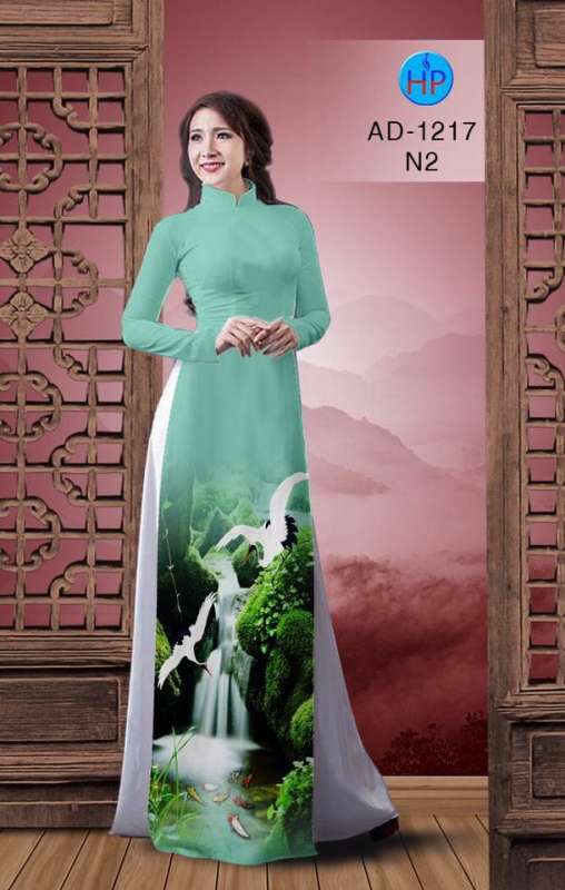 Vải áo dài phong cảnh