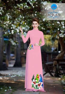 Vải áo dài hoa trên dưới-DT 2178