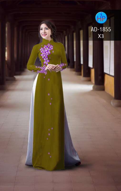 Vải áo dài hoa 3D
