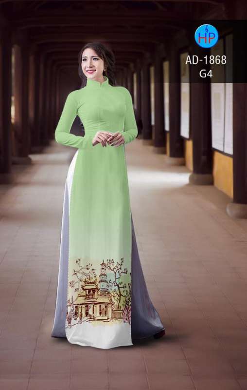 Vải áo dài hình nhà cổ