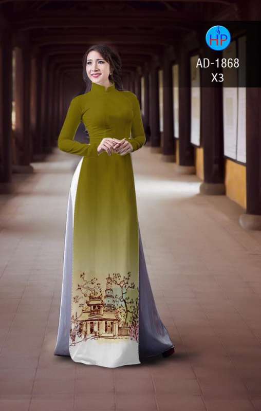 Vải áo dài hình nhà cổ
