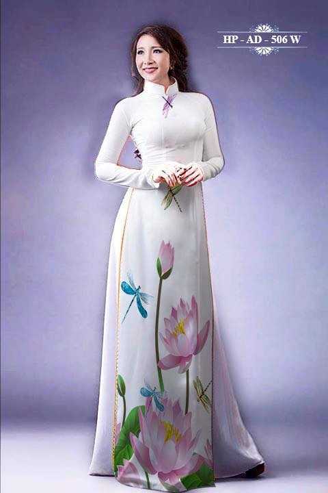 Vải áo dài Lụa hoa Sen